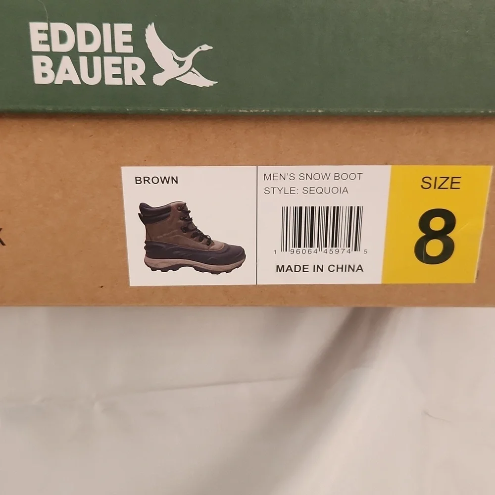 Eddie Bauer Brown Rain & Snow Boots with Water-Resistant Design
